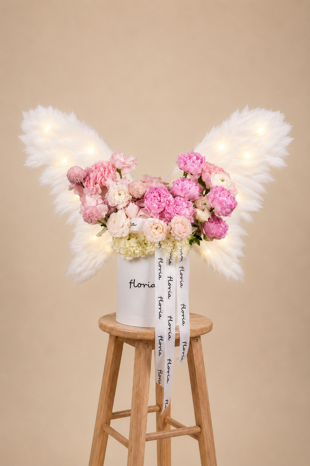 Heavenly Peonies & Hydrangea Wings