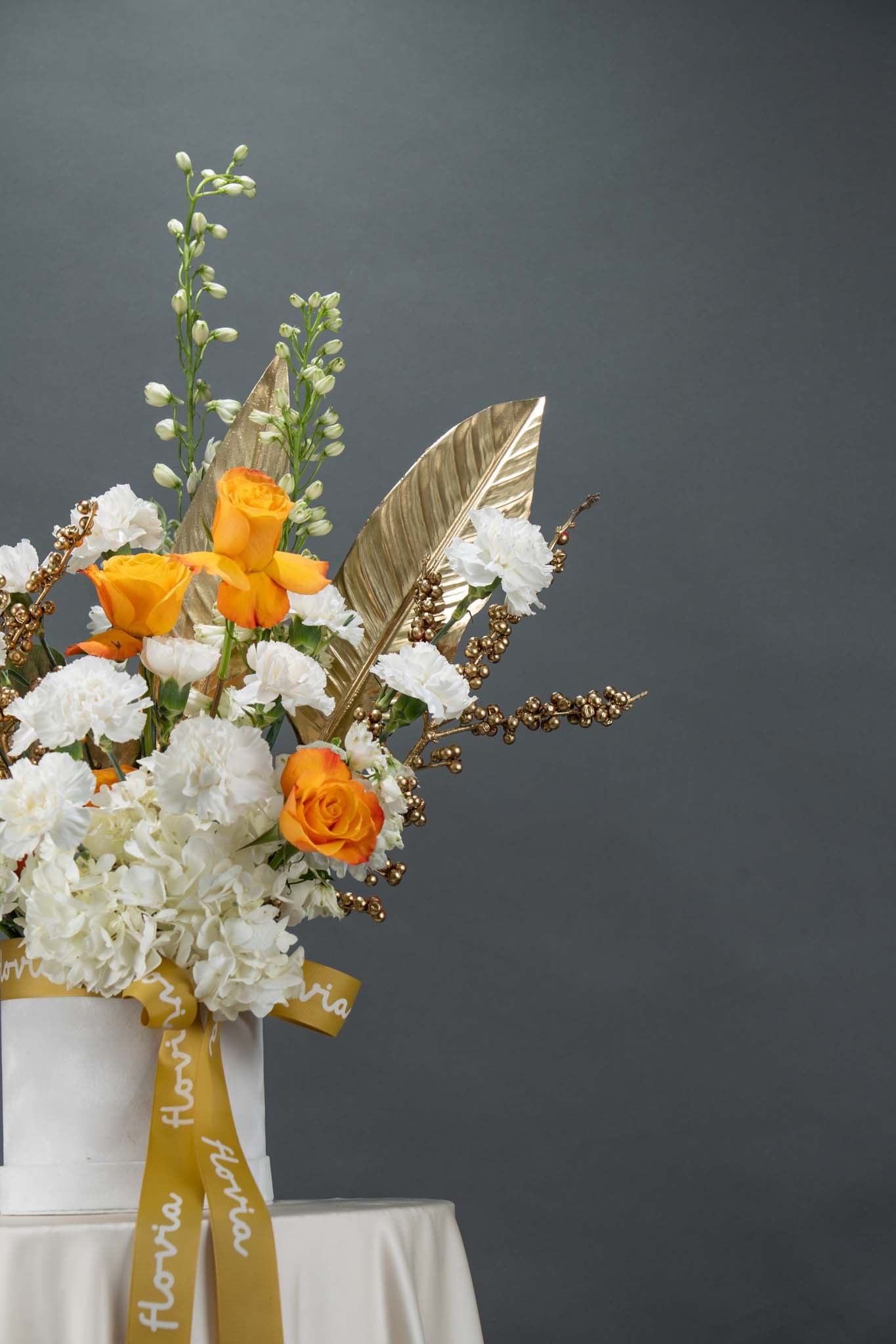 Golden Grace Floral Basket