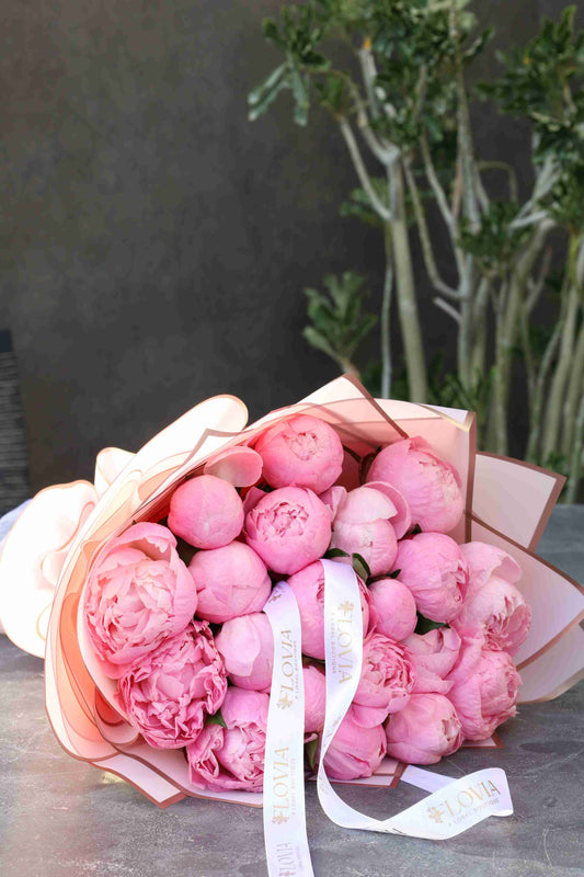 Pink peony blossom for stealing the show