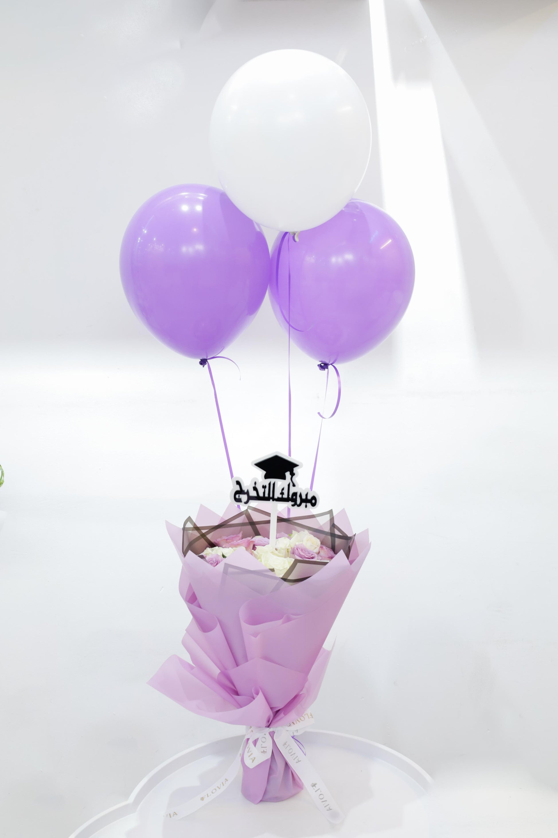 Grad_Violet with Balloons | Flower Shop Dubai.