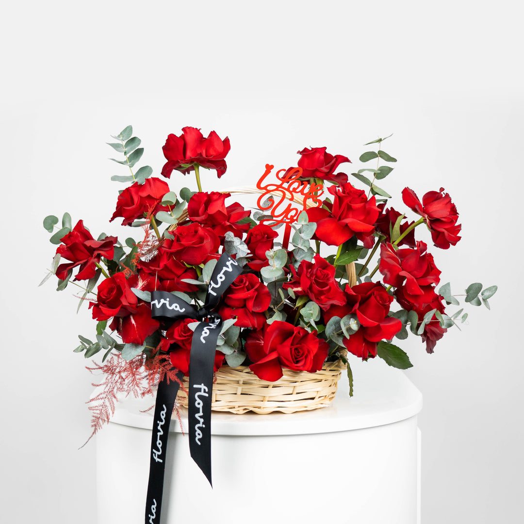 21 ROSES BASKET | Flower Shop Dubai.