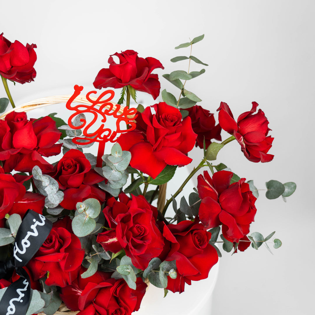 21 ROSES BASKET | Flower Shop Dubai.