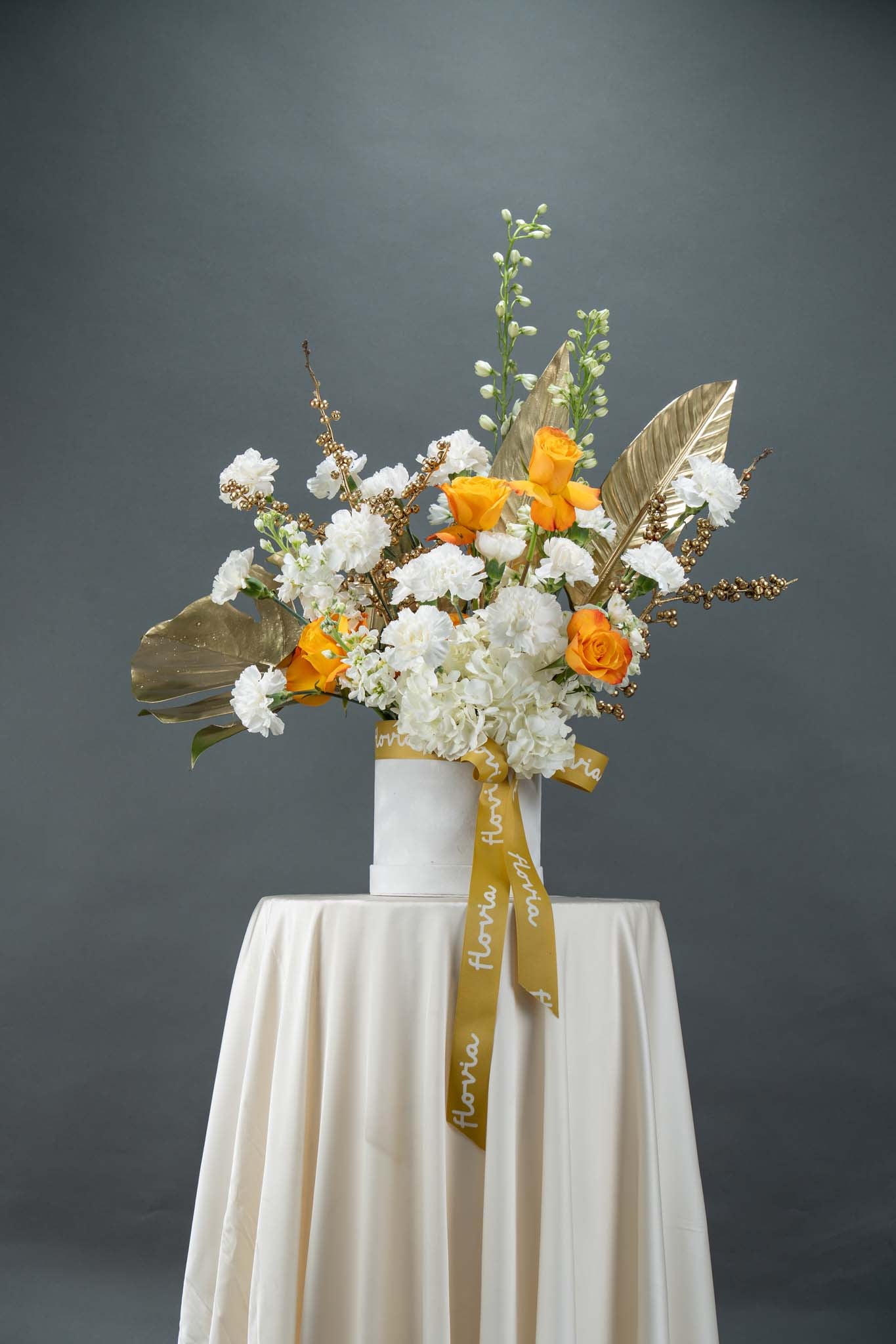 Golden Grace Floral Basket