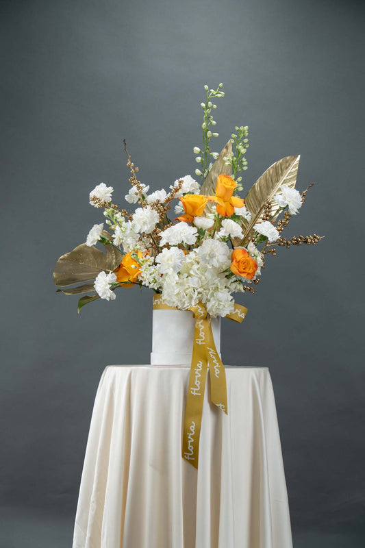 Golden Grace Floral Basket