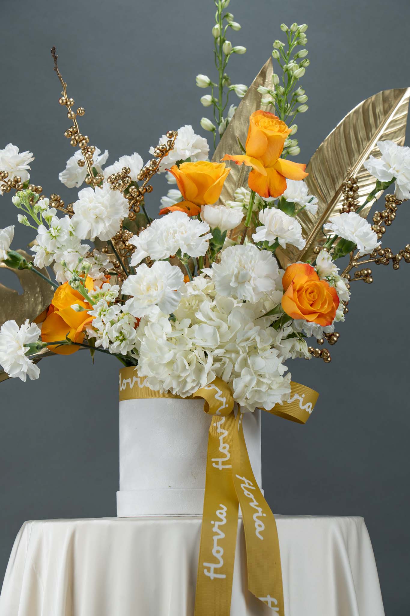Golden Grace Floral Basket