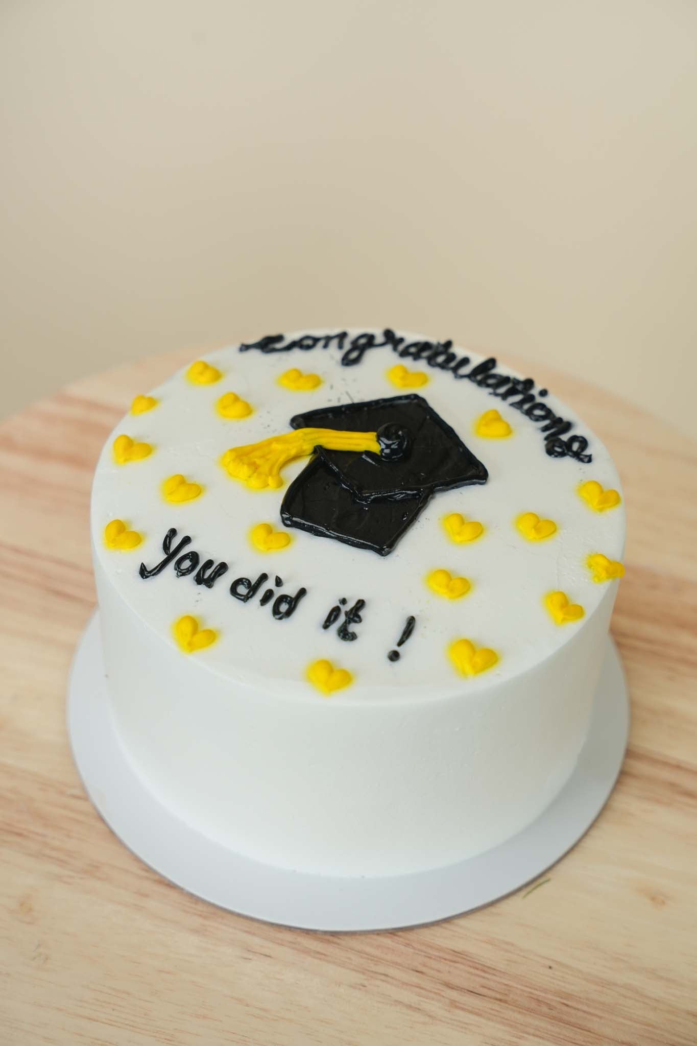 Golden Graduation Floral Cake Stand