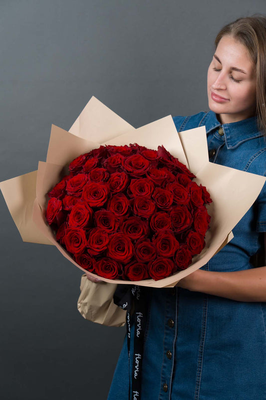 51 Premium Red Roses Bouquet