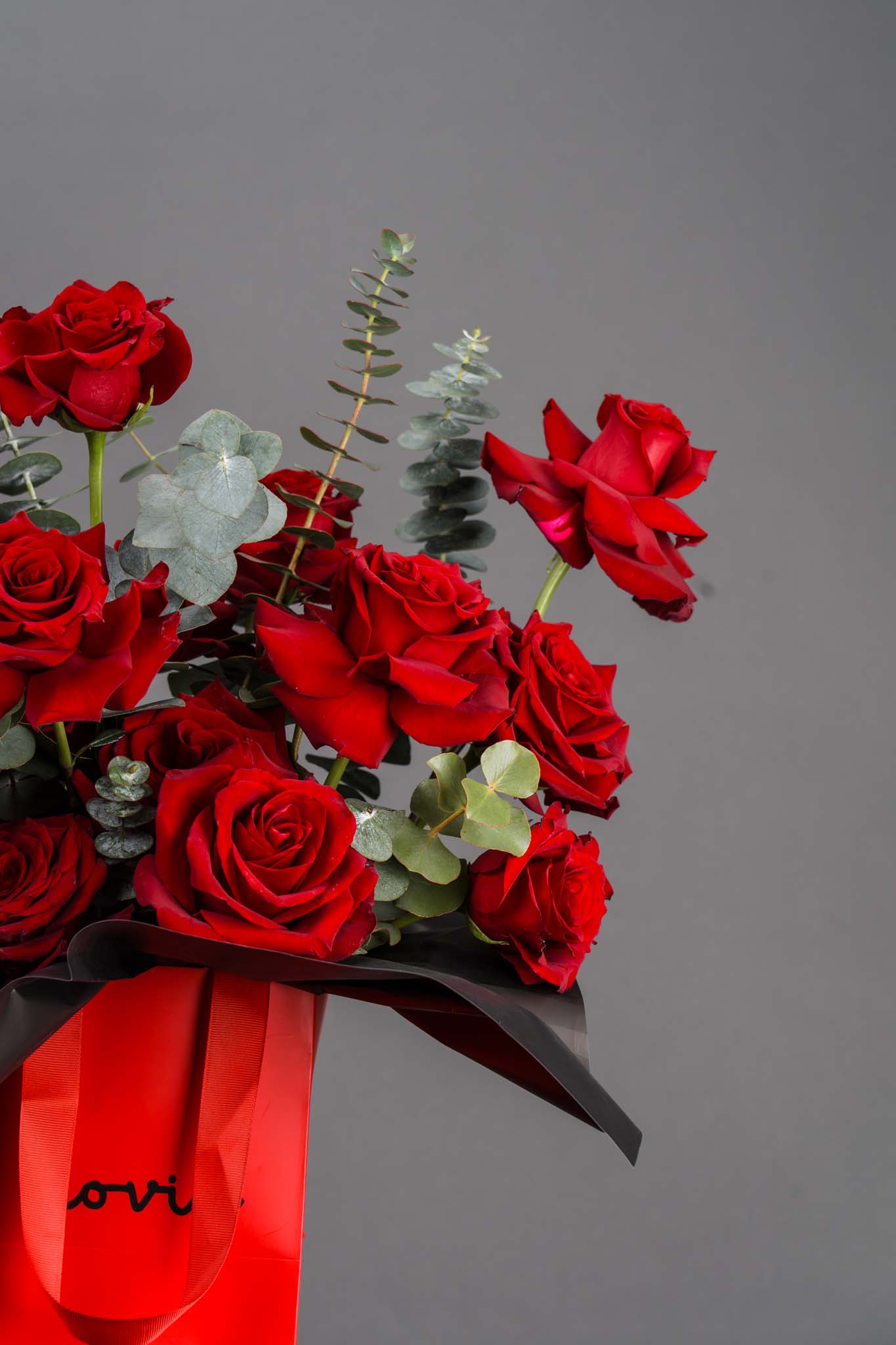 Luxury Scarlet Rose Bag Arrangement