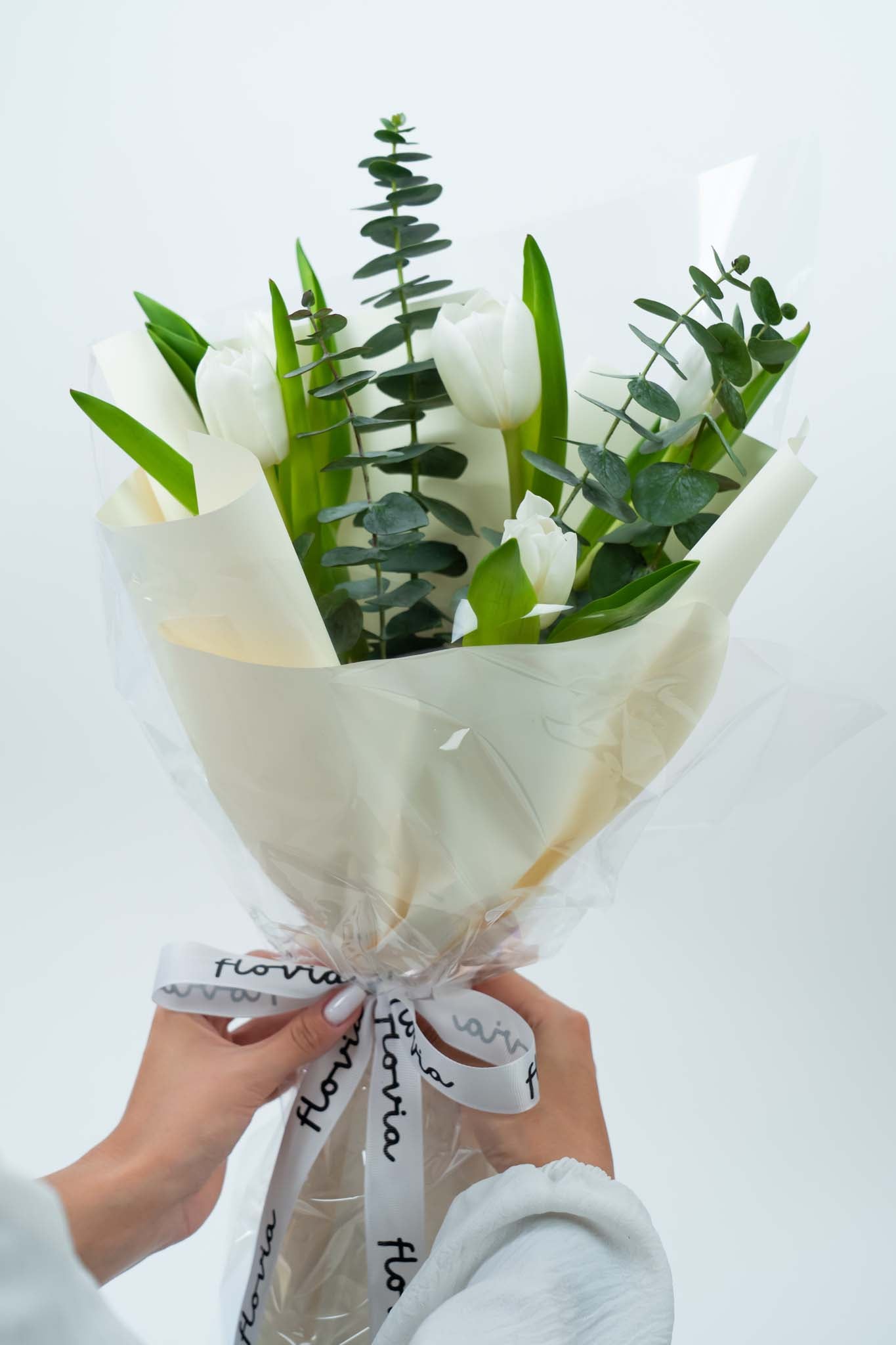 Pure White Tulip Elegance Bouquet