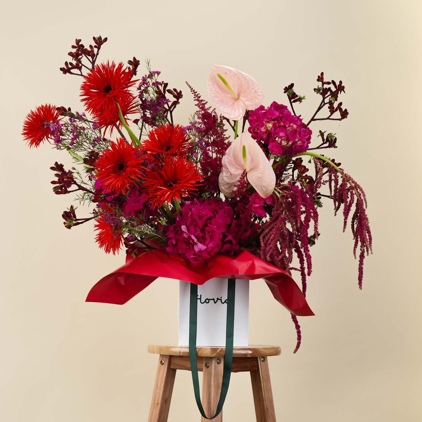 Bold Crimson Luxe Bloom Bag