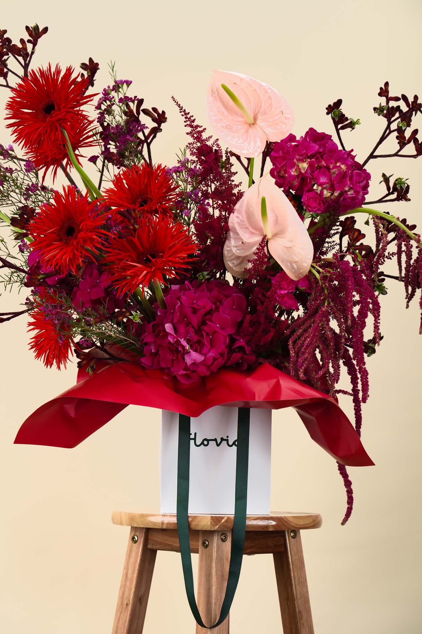 Bold Crimson Luxe Bloom Bag
