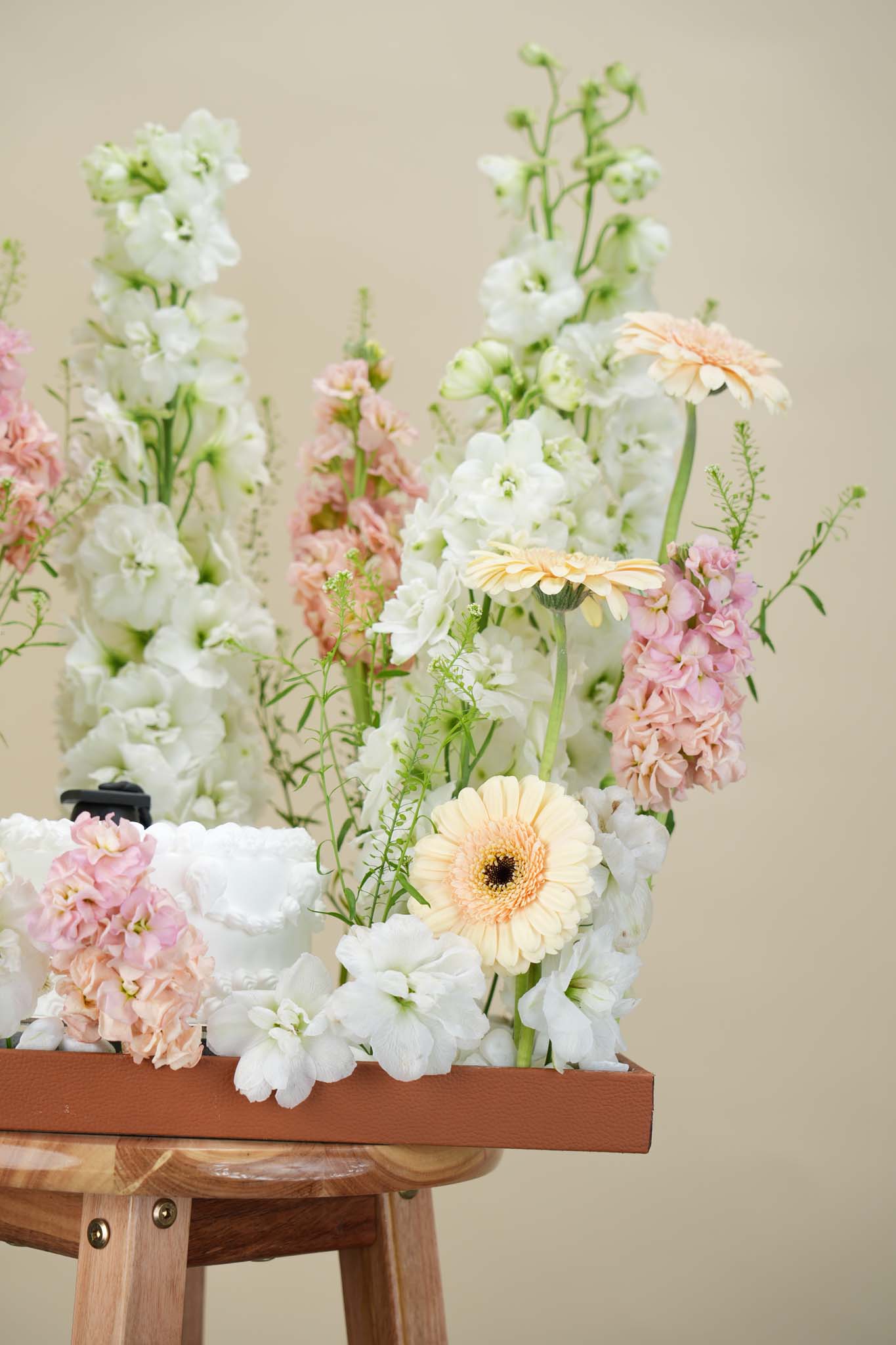 Blush Garden Tray Arrangement