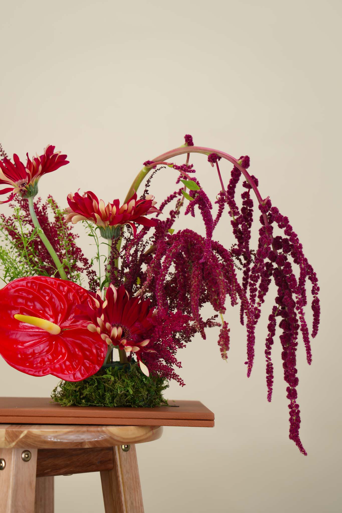 Crimson Elegance Tray Arrangement