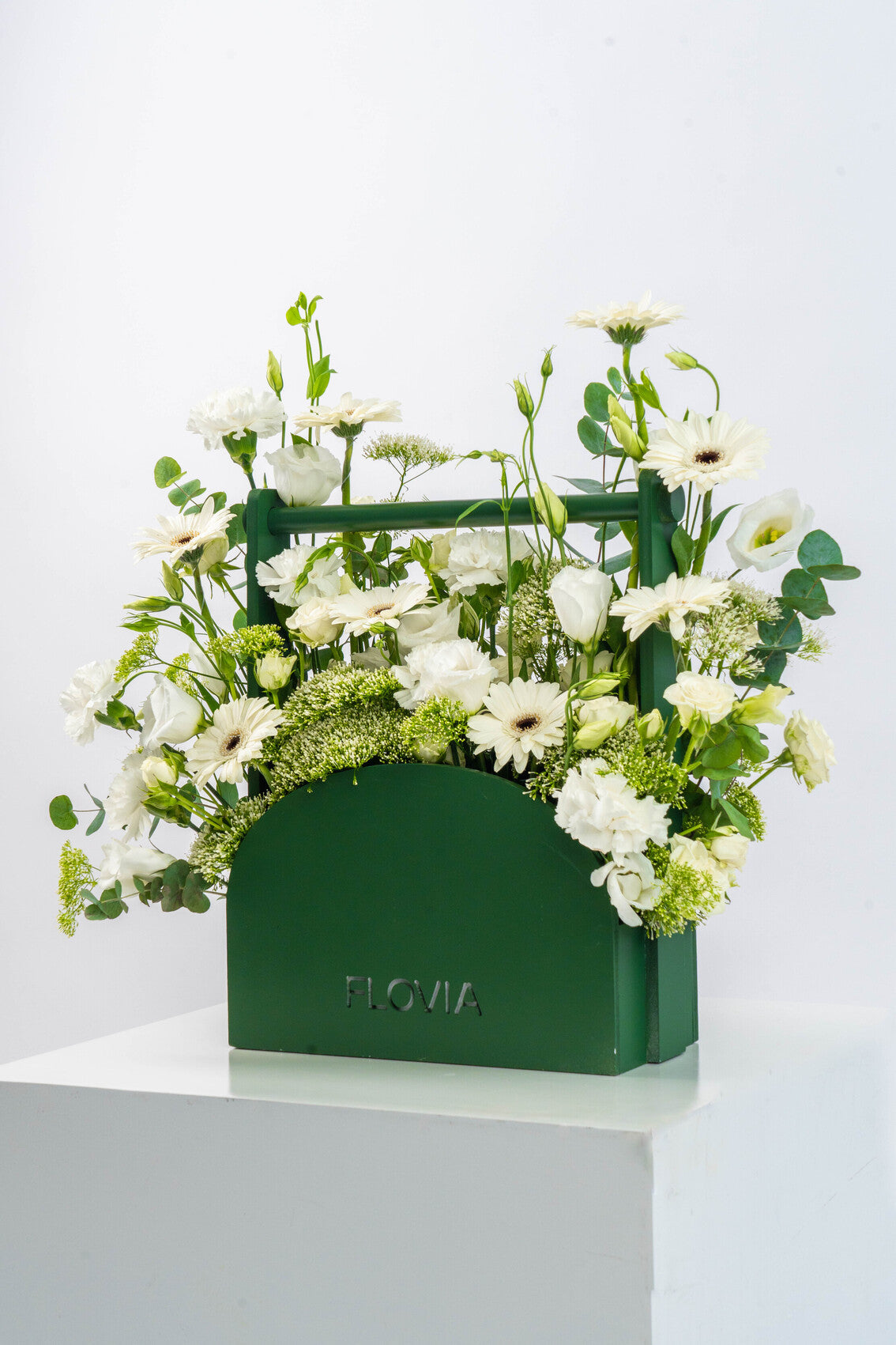 Flovia Green Basket | Flower Shop Dubai.
