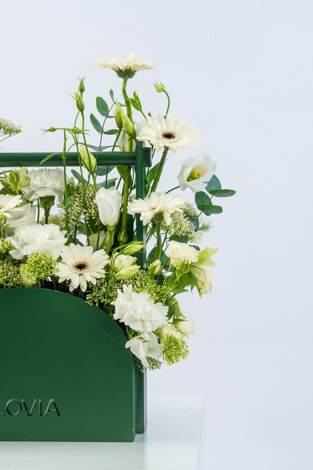 Flovia Green Basket | Flower Shop Dubai.