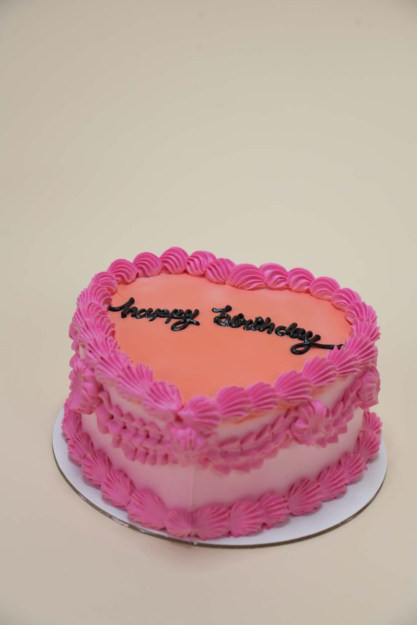 Pink Heart Birthday Cake