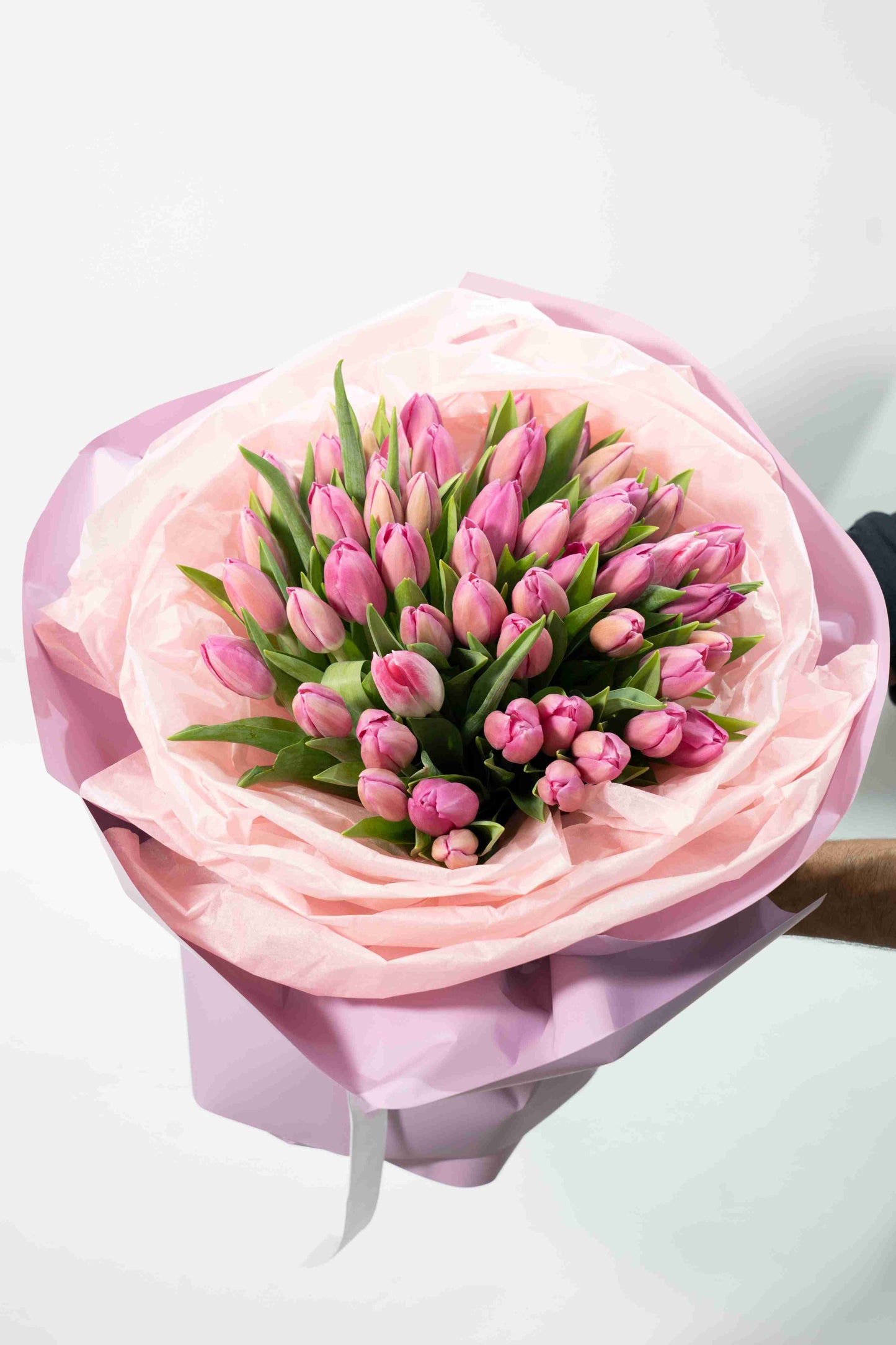 Purple tulips bouquet for visual treats