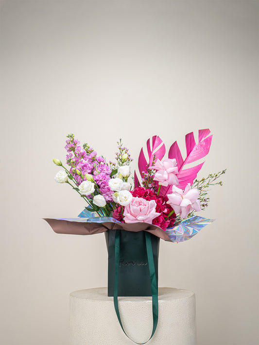 Pink Paradise Bag Arrangement